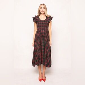 Ivy City Co Evergreen Plaid Hattie Holiday Dress